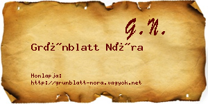 Grünblatt Nóra névjegykártya