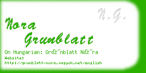 nora grunblatt business card